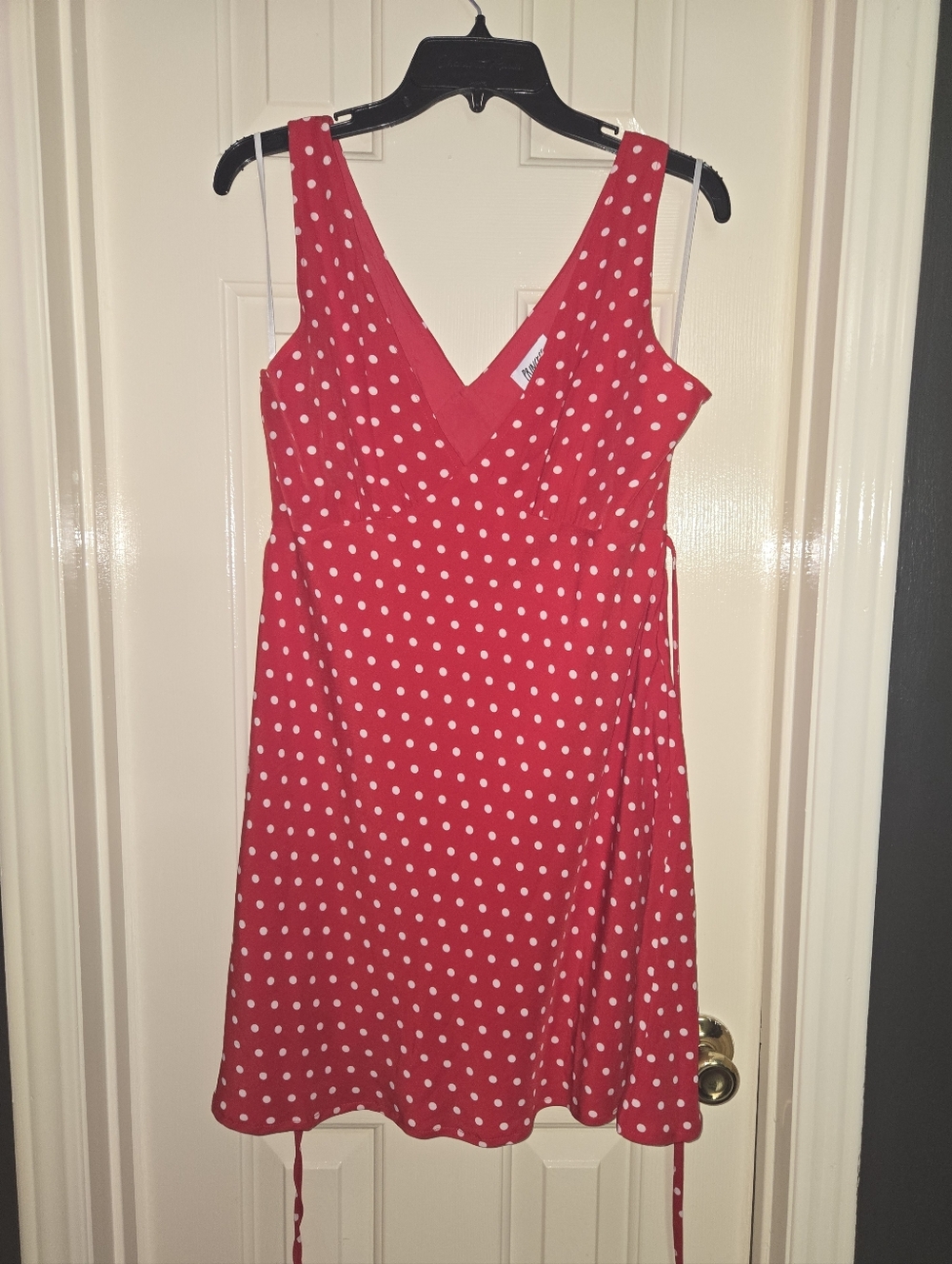 Princess Polly Red Polka Dot V-Neck Dress